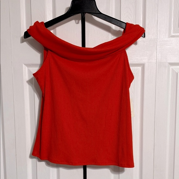 a new day Tops - A New Day orange ribbed knit stretch top shirt blouse size XL